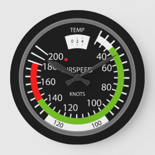 Reloj Redondo Grande Geek de Aviación del Piloto de Indicadores de Velo