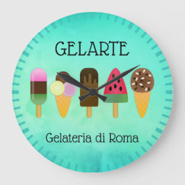 Reloj Redondo Grande Gelateria / Helado Crema de helado surtido