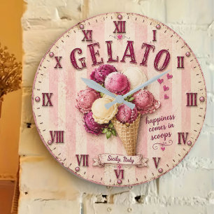 Reloj Redondo Grande Gelato Italian Ice Cream Kitchen