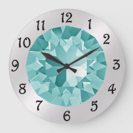 Reloj Redondo Grande Gema turquesa grande