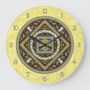 Reloj Redondo Grande Gemini Mandala Clock