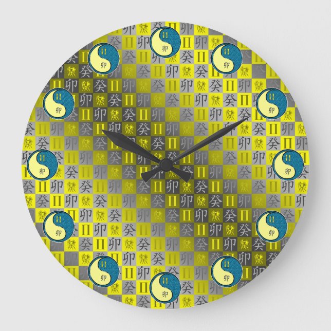Reloj Redondo Grande Géminis y Conejo de Agua (Anverso)