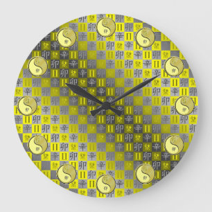 Reloj Redondo Grande Géminis y Conejo de Metal
