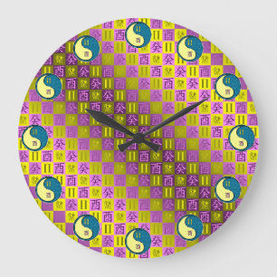Reloj Redondo Grande Géminis y Gallo de Agua