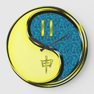 Reloj Redondo Grande Géminis y Mono de Agua
