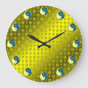 Reloj Redondo Grande Géminis y Mono de Agua
