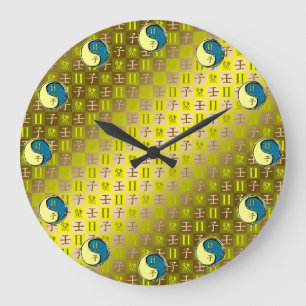 Reloj Redondo Grande Géminis y Rata de Agua