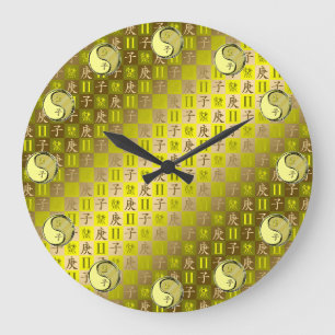 Reloj Redondo Grande Géminis y Rata de Metal