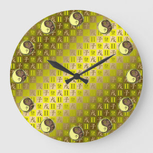 Reloj Redondo Grande Géminis y Rata de Tierra