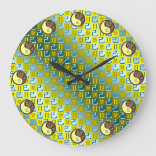 Reloj Redondo Grande Géminis y Serpiente de Tierra