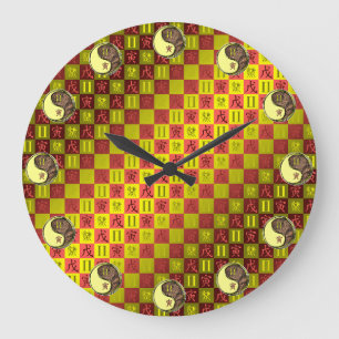 Reloj Redondo Grande Géminis y Tigre de Tierra