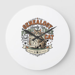 Reloj Redondo Grande Genealogía Árbol Familiar Gato Genealogía Árbol Fa