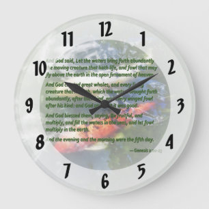 Reloj Redondo Grande Génesis 1 20-23 Y dijo Dios: —Traigan las aguas