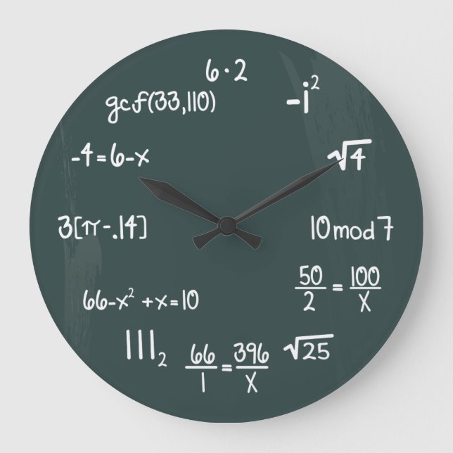 Reloj Redondo Grande Genio de matemáticas divertidas Geek (Anverso)