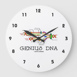 Reloj Redondo Grande Genius DNA Humor de biología molecular