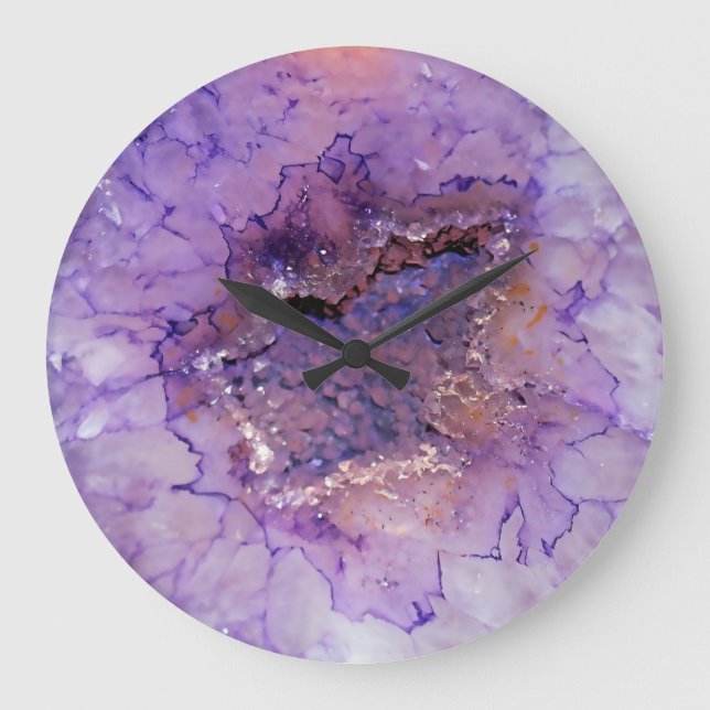 Reloj Redondo Grande Geode de Amethyst Falln (Anverso)