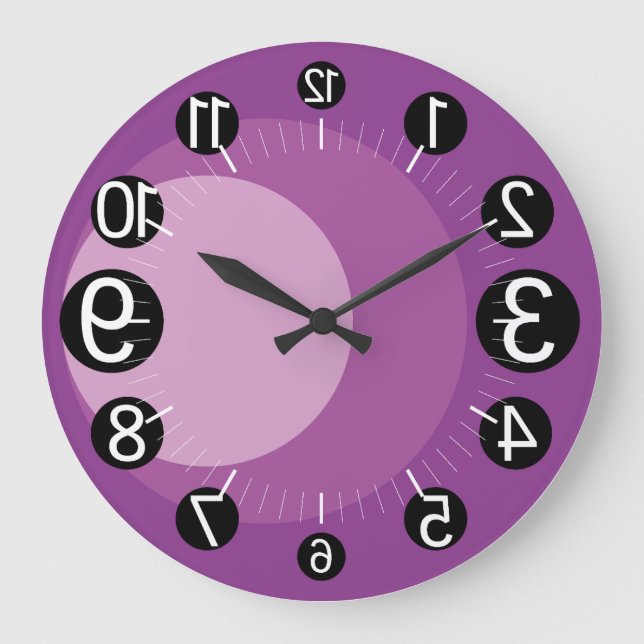 RELOJ REDONDO GRANDE GEOMESKY NUMBERS UPSIDE DOWN BY MASANSER PIXELAT (Anverso)