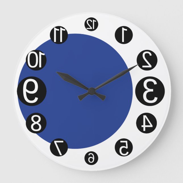 RELOJ REDONDO GRANDE GEOMESKY NUMBERS UPSIDE DOWN BY MASANSER PIXELAT (Anverso)