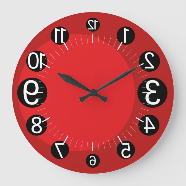 RELOJ REDONDO GRANDE GEOMESKY NUMBERS UPSIDE DOWN BY MASANSER PIXELAT (Anverso)