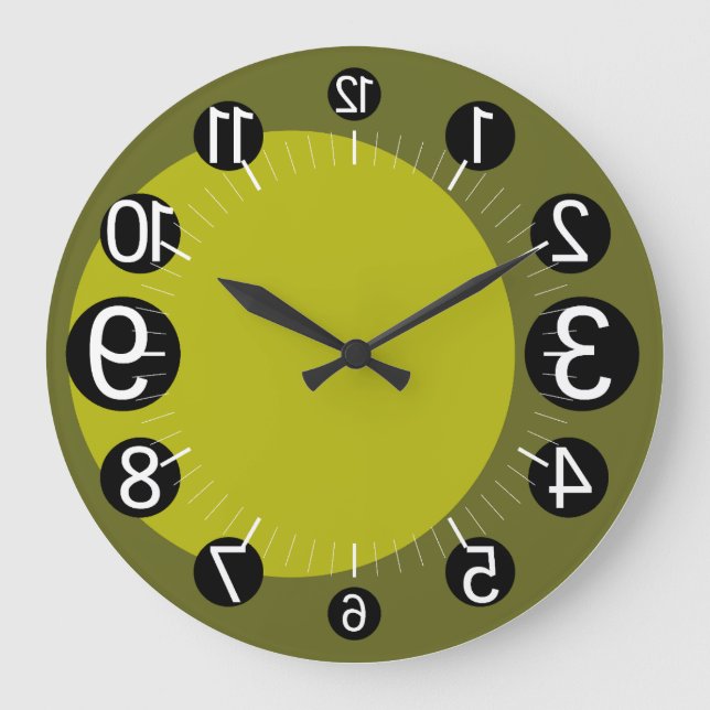 RELOJ REDONDO GRANDE GEOMESKY NUMBERS UPSIDE DOWN BY MASANSER PIXELAT (Anverso)