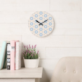 Reloj Redondo Grande Geometría de Estrella Fugaz Azul