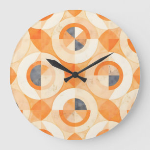 Reloj Redondo Grande Geometría de la Tierra Desfasada