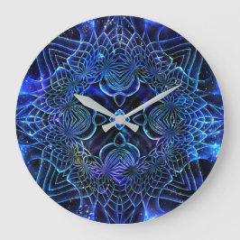 Reloj Redondo Grande Geometría galáctica eléctrica azul grande