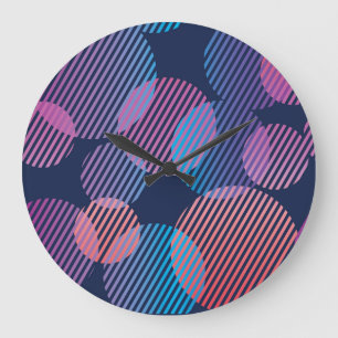 Reloj Redondo Grande Geometría tropical: diseño nocturno violento y ros
