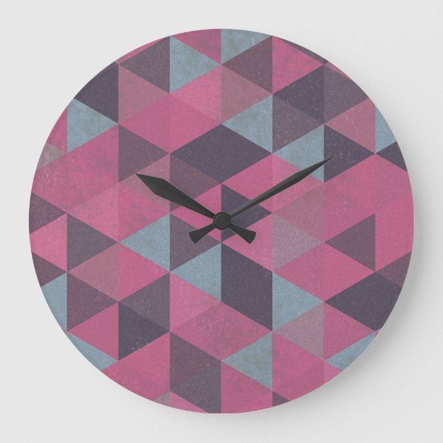 Reloj Redondo Grande Geometric Pink (Anverso)