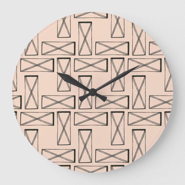 Reloj Redondo Grande Geometric Rectangle X Design (Anverso)