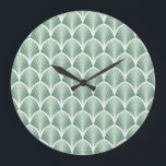 Reloj Redondo Grande Geométrica clásica: estilo Art Deco sin foco<br><div class="desc">Patrón Art Decó Clásico Sin Señales. Textura con estilo geométrico. Resumen de textura retro vintage. Las hojas de Art Deco tejen una textura elegante y sin costura. La elegancia vintage revivió. El arte deco fino en un patrón atemporal. Elegancia clásica redefinida! fondo, patrón, ilustracion, flor, textura, moda, naturaleza, hoja, floral,...</div>