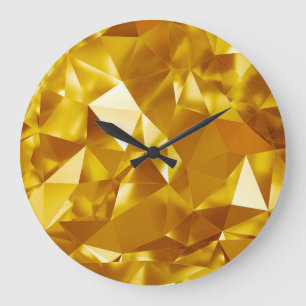 Reloj Redondo Grande Geométrico 3D: Diseño de fondo metálico