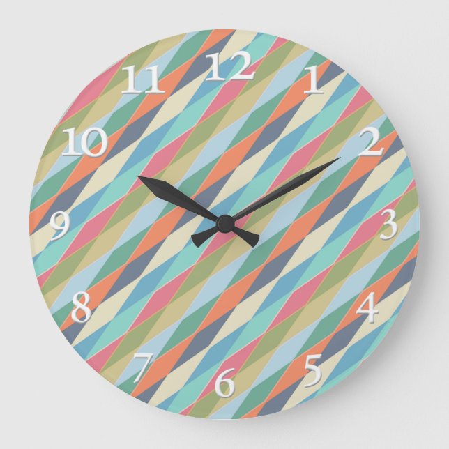 Reloj Redondo Grande Geométrico, abstracto. (Anverso)