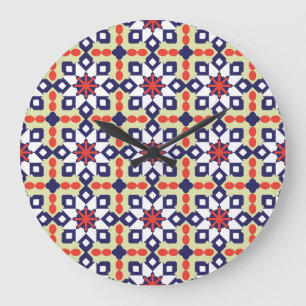 Reloj Redondo Grande Geométrico clásico: diseño ornamental sin inconven