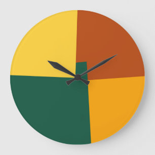 Reloj Redondo Grande Geométrico de colores retro modernos #10