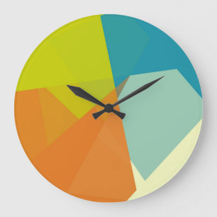 Reloj Redondo Grande Geométrico de colores retro modernos #30