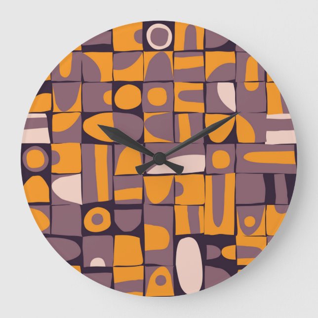 Reloj Redondo Grande Geométrico de Disquetería: Patrón de formas antigu (Anverso)