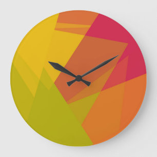 Reloj Redondo Grande Geométrico de los colores retro modernos #19