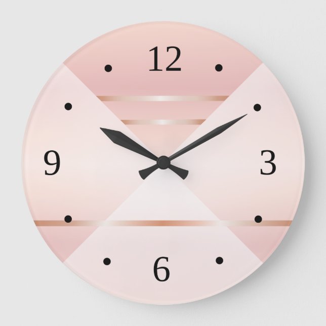 Reloj Redondo Grande Geométrico Dusky Rosa Gold Gold (Anverso)