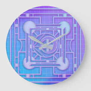 Reloj Redondo Grande Geométrico futurista del evaporador neón futurista