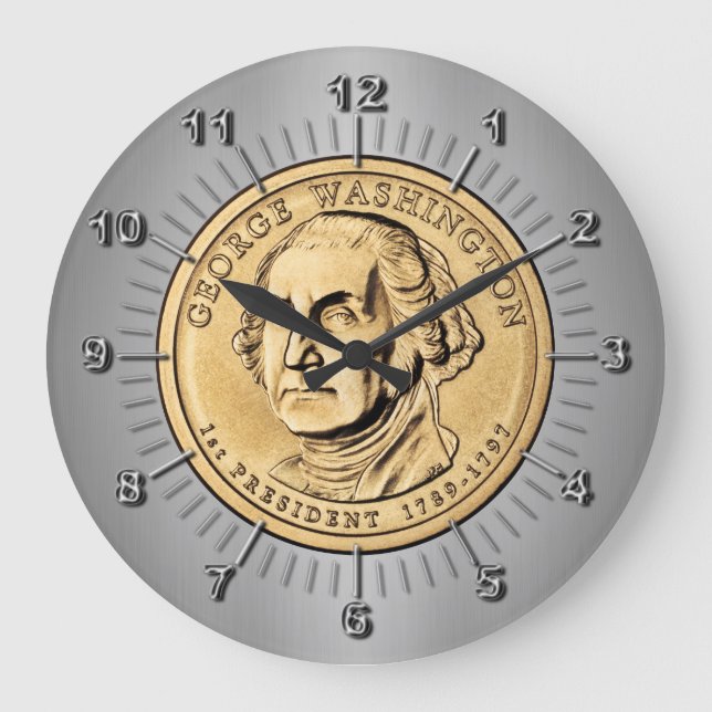 Reloj Redondo Grande George Washington (Anverso)