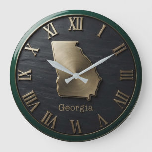 Reloj Redondo Grande Georgia Gold State Map
