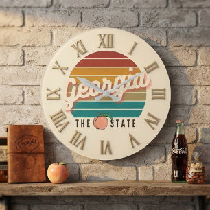 Reloj Redondo Grande Georgia Retro Sunset Peach The State