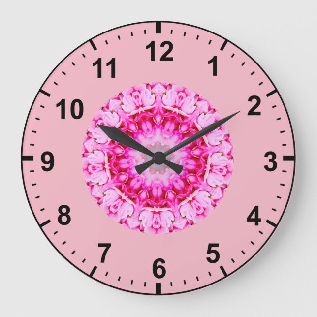 Reloj Redondo Grande Geranium Fractal (Anverso)