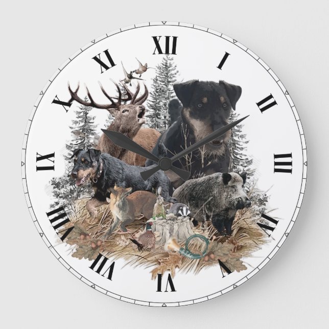 Reloj Redondo Grande German Hunting Terrier (Jagdterrier)     (Anverso)