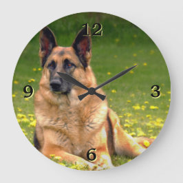 Reloj Redondo Grande German Shepherd Photo Wall Clock
