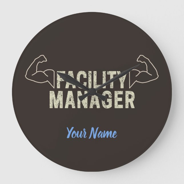 Reloj Redondo Grande Gestor de instalaciones o portero (Anverso)