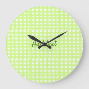 Reloj Redondo Grande Gigante de color de arena verde ginham personaliza