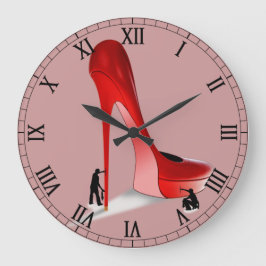Reloj Redondo Grande Gigante Personalizado de Stiletto Rojo - Polo bail