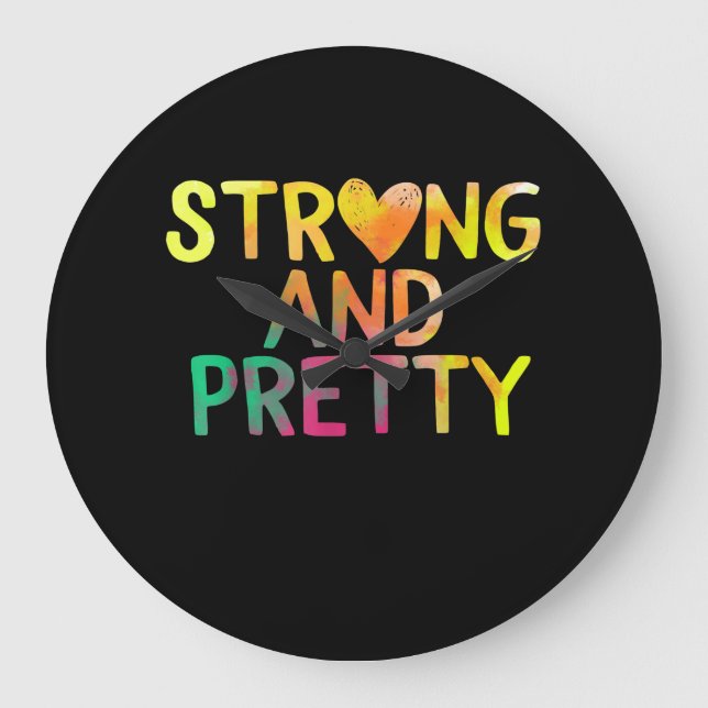 Reloj Redondo Grande Gimnasio De bonito Y Mujer Fuerte (Anverso)